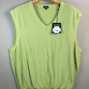 Jack Nicklaus Vest Men’s XL Lime Green 70% Silk, 30% Cotton Knit Golf Athleisure